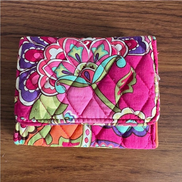 Vera Bradley Colorful Floral Wallet - Pink, Green, and Orange - Picture 2 of 3